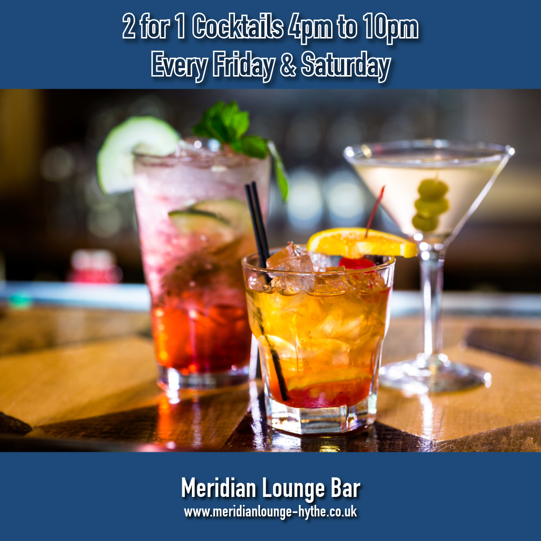 2 for 1 Cocktails every Fri & Sat